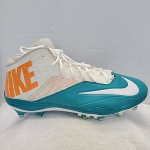 Nike  Zoom Mens Football Cleats Size 17 Teal/Orange White #620499-117